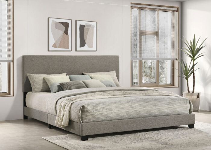 Dorian Fabric Upholstered Eastern King Panel Bed Taupe product image