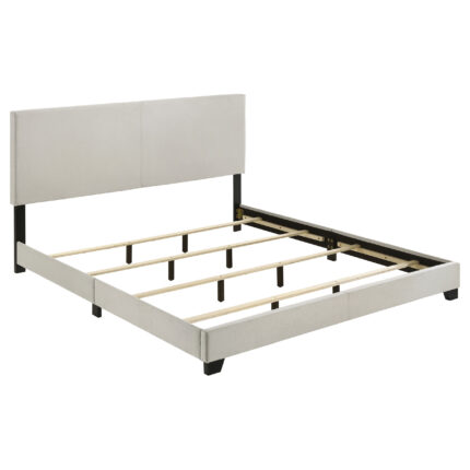 Dorian Fabric Upholstered Eastern King Panel Bed Cream product image