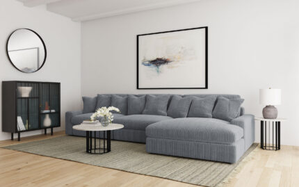 Blaine Upholstered Reversible Chaise Sectional Sofa Fog product image