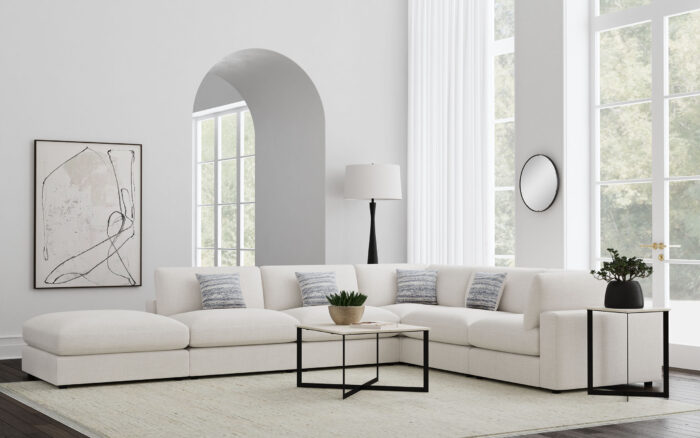 Serene 6-piece Upholstered Modular Sectional Sofa Beige product image