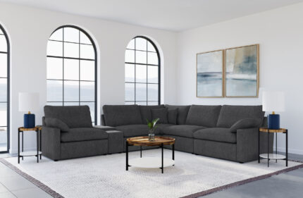 Collins 6-piece Modular Power Reclining Sectional Dark Grey product image