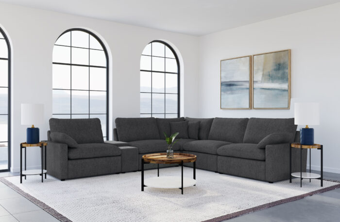 Collins 6-piece Modular Power Reclining Sectional Dark Grey product image