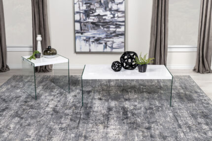 Opal 2-piece Coffee and End Table Set White High Gloss product image
