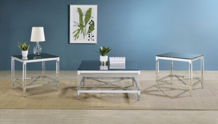 Lindley 3-piece Square Coffee and End Table Set Chrome product image