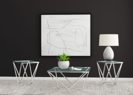 Brittania 3-piece Square Coffee and End Table Set Nickel product image