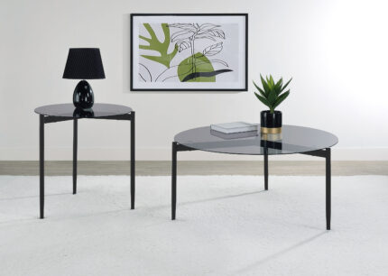 Rosalie 2-piece Round Coffee and End Table Set Grey product image