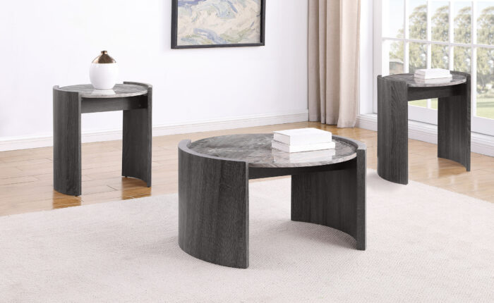 Gladstone 3-piece Coffee and End Table Set Distressed Grey product image
