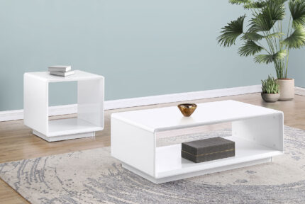 Paseo 2-piece Coffee and End Table Set White High Gloss product image