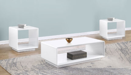 Paseo 3-piece Coffee and End Table Set White High Gloss product image