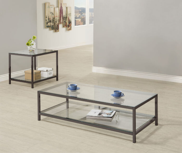 Trini 2-piece Coffee and End Table Set Black Nickel product image