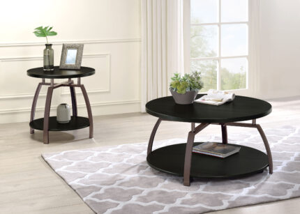 Dacre 2-piece Round Coffee and End Table Set Dark Charcoal product image