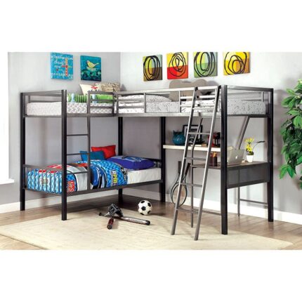Ballarat L-shaped Triple Twin Bunk Bed - Furniture of America product image