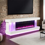 Furniture of America 71" TV Stand w/ Electric Fire Place - Furniture of America product image