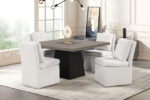 5 Pc Dining Table Set (White Caster Chairs) - Furniture of America product image