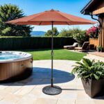 Mora 11' Outdoor Umbrella + 21" Round Base - Furniture of America product image