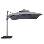 Sano 10 Ft Square Umbrella w/ Double Top w/ LED Light + 37" Large Base - Furniture of America product image