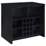 Topanga Engineered Wood Freestanding Home Bar Black product image