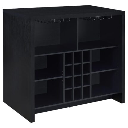 Topanga Engineered Wood Freestanding Home Bar Black product image