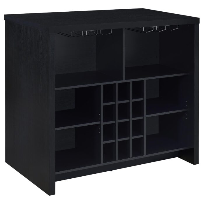 Topanga Engineered Wood Freestanding Home Bar Black product image