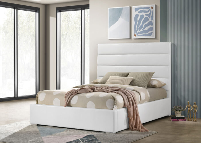 Felicity 53-inch Upholstered Twin Platform Bed White product image