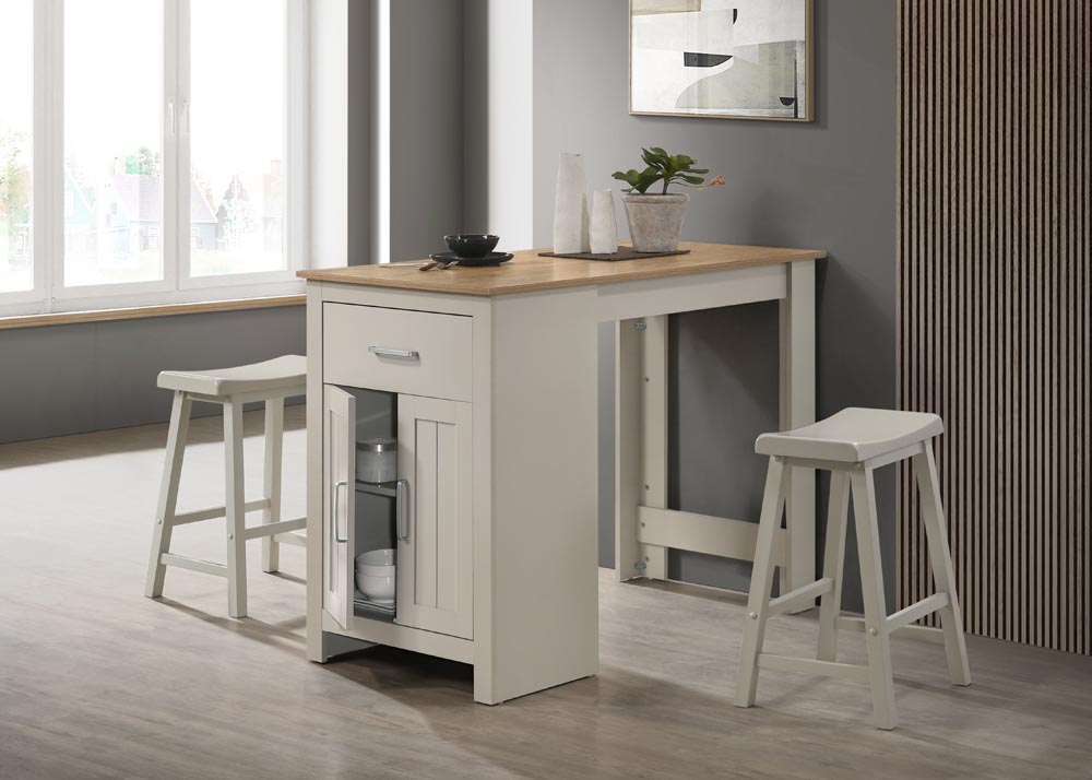 Alonzo 47"W Light Gray Small Space Counter Height Dining Table with Cabinet product image