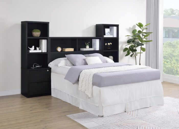 Westpark 3-piece Full Bedroom Set Bookcase Headboard Black product image