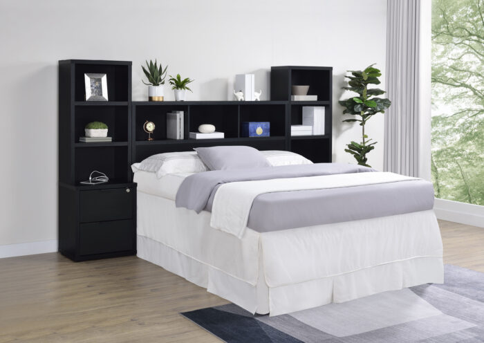 Westpark 3-piece Queen Bedroom Set Bookcase Headboard Black product image