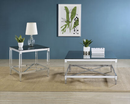 Lindley 2-piece Square Coffee and End Table Set Chrome product image