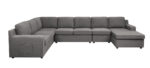 Waylon 145.5"W Gray Linen 7-Seater U-Shape Sectional Sofa Chaise with Pocket product image