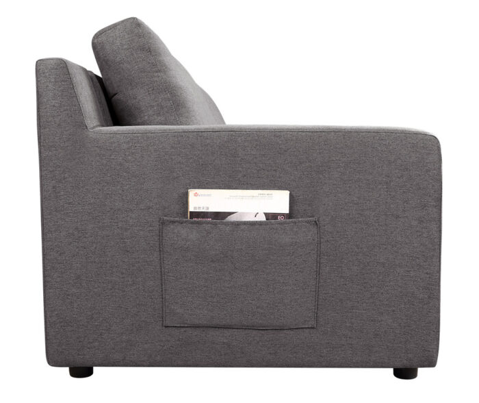Waylon 145.5"W Gray Linen 7-Seater U-Shape Sectional Sofa Chaise with Pocket product image