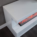 Dorian 71"W White Finish TV Stand with Fireplace and Speaker product image