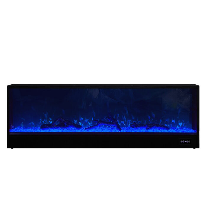 Spencer 71"W White Finish TV Stand with Fireplace and Speaker product image