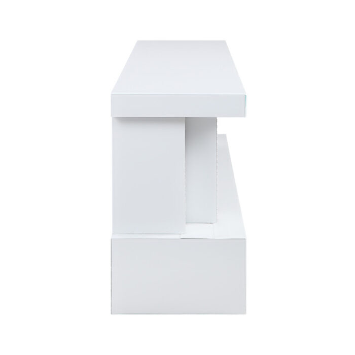 Spencer 71"W White Finish TV Stand with Fireplace and Speaker product image
