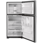 GE 19.2 Cu. Ft. Garage Ready Top-Freezer Refrigerator open no food product image