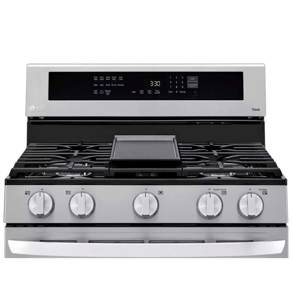 LRGL5825F  5.8 cu ft. Smart Wi-Fi Enabled True Convection InstaView Gas Range with Air Fry Front View LRGL5825F 5.8 cu ft. Smart Wi-Fi Enabled True Convection InstaView Gas Range with Air Fry Front View product image