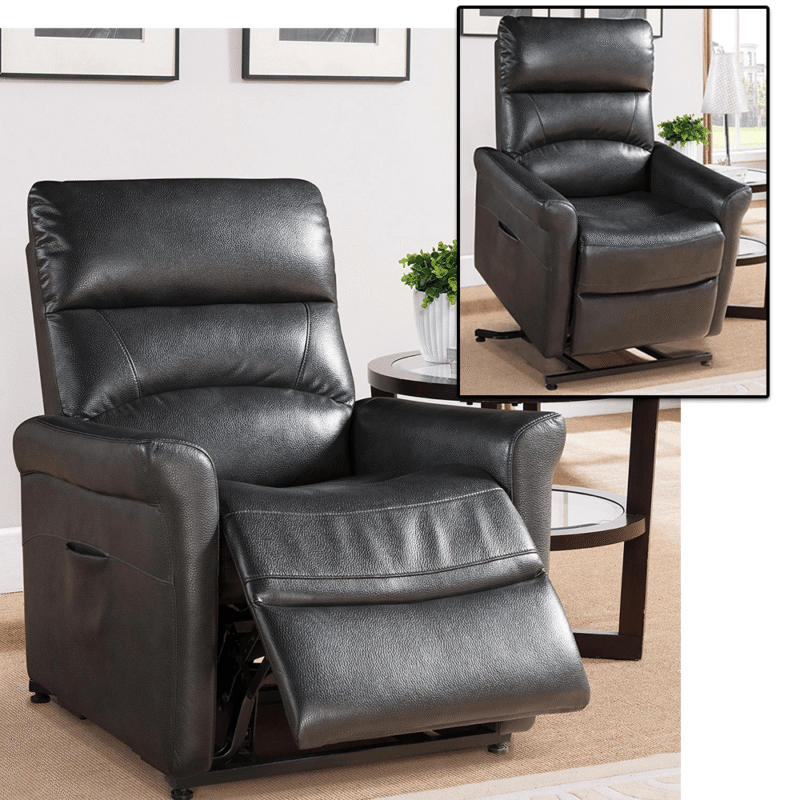 Colby Dark Charcoal Grey Reclining Power Lift Chair By AC Pacific Product image