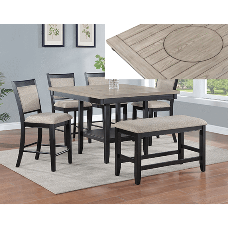 Fulton Light Grey 6 Piece Counter Height Dining Set By Crown Mark product image