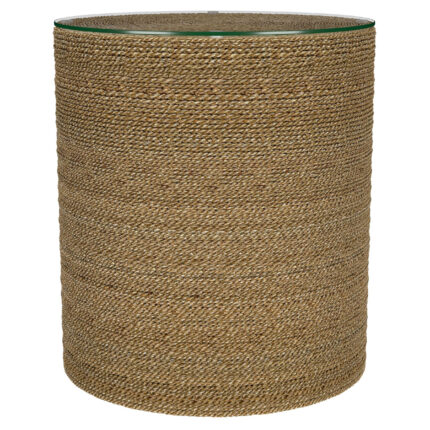 Halden Round Woven Seagrass Accent Side Table Light Brown product image