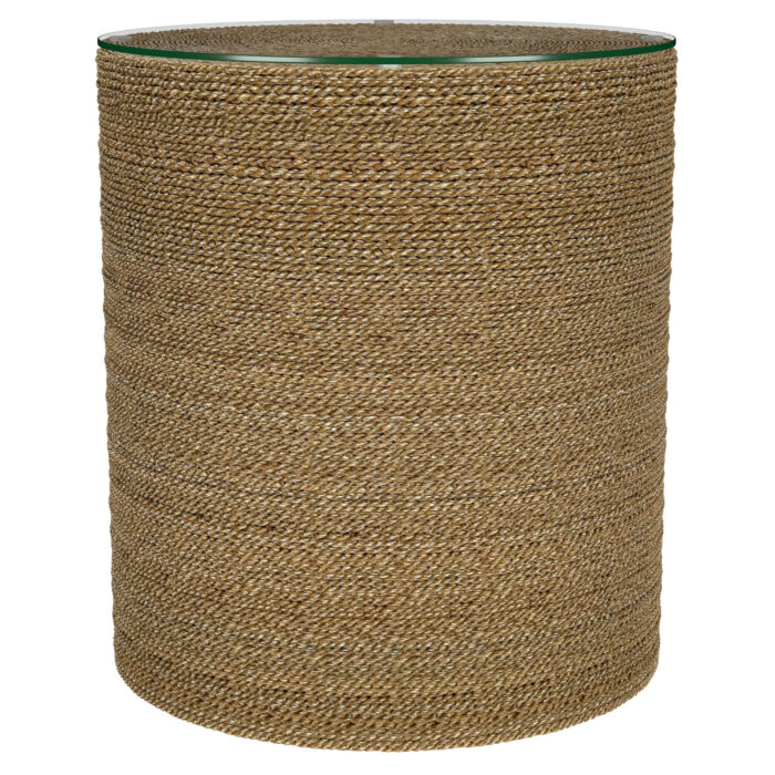Halden Round Woven Seagrass Accent Side Table Light Brown product image