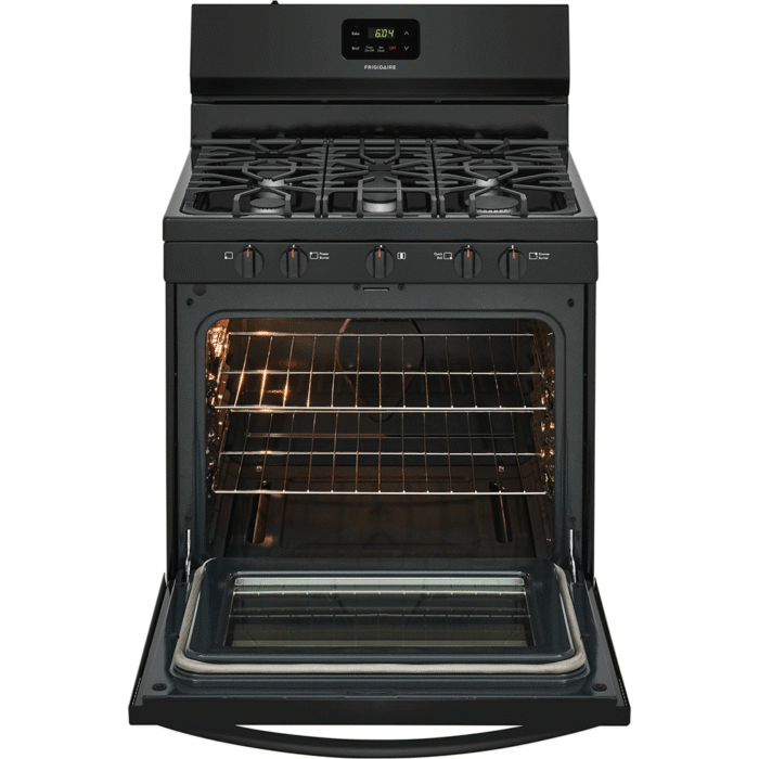 FCRG3052AB Frigidaire 30" Gas Range in Black door open product image