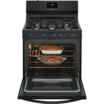 FCRG3052AB Frigidaire 30" Gas Range in Black door open with food inside product image