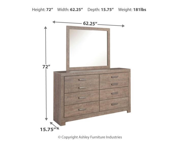 Culverbach Queen Bed with Mirrored Dresser and 2 Nightstand product image