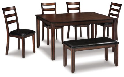 Coviar Dining Table and Chairs with Bench (Set of 6) product image
