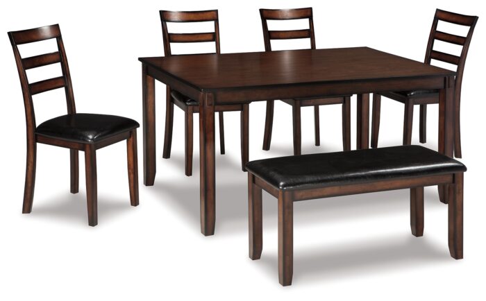 Coviar Dining Table and Chairs with Bench (Set of 6) product image