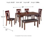 Bennox Dining Table and Chairs with Bench (Set of 6) product image