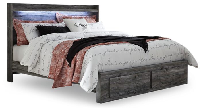 Baystorm King Panel Storage Bed with Mirrored Dresser and Nightstand product image