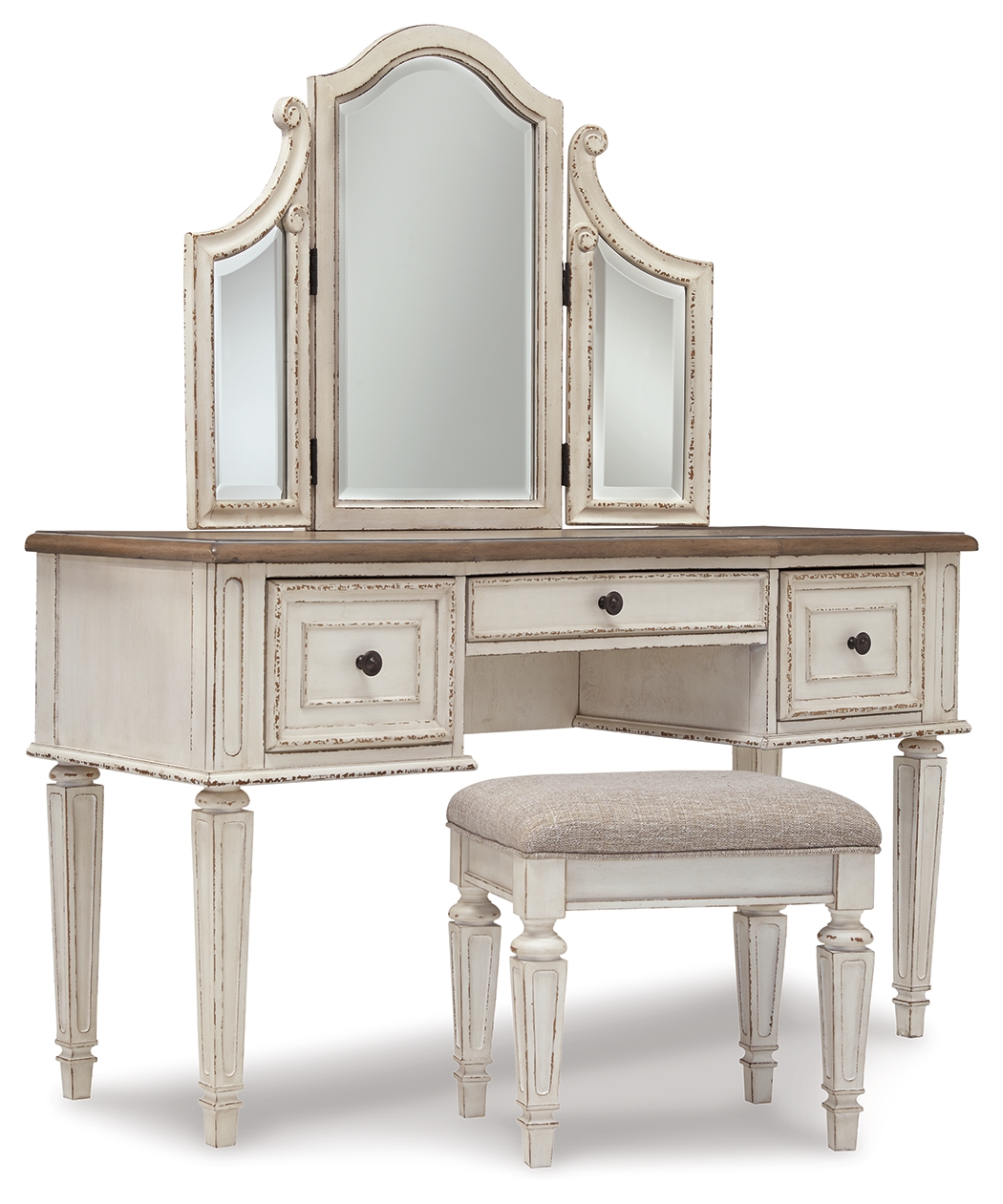 Realyn Vanity and Mirror with Stool Realyn Vanity and Mirror with Stool product image