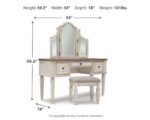 Realyn Vanity and Mirror with Stool product image