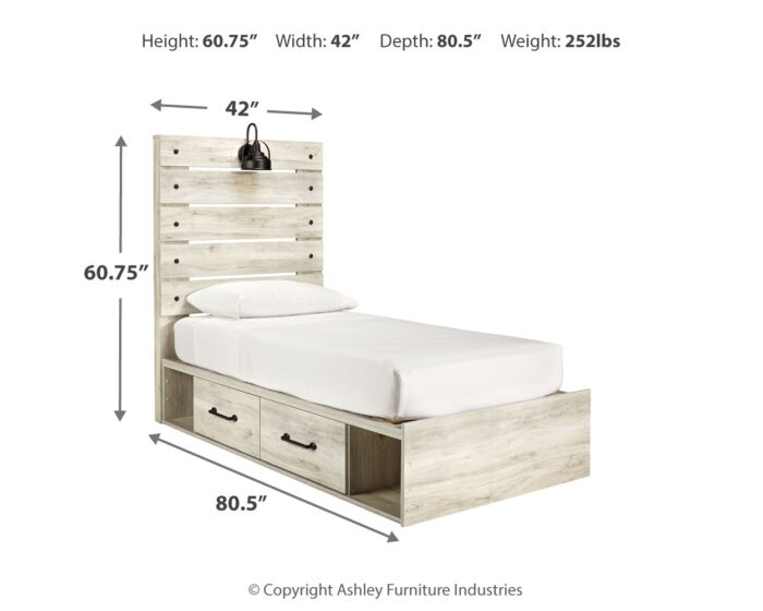 Cambeck Twin Panel Bed with 4 Storage Drawers product image