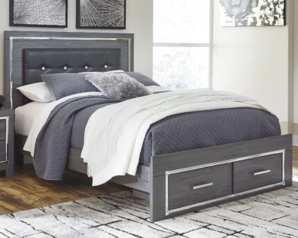 Lodanna Queen Panel Storage Bed with Mirrored Dresser and Nightstand product image